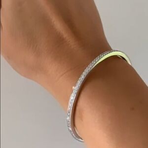 Silver Swarovski Crystal Tennis Bracelet Bangle